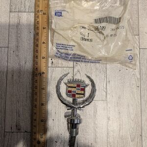 Cadillac Silver and Red Hood Ornament